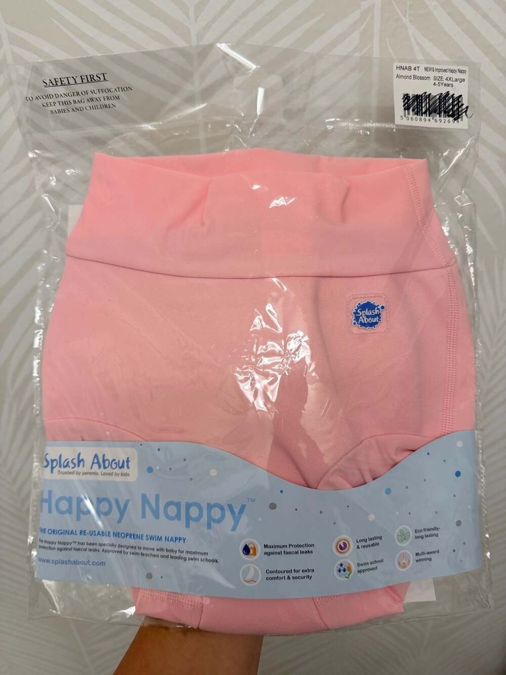 Splash About Happy Nappy Reusable Swim Diaper Almond Blossom 4XL 4-5 Years